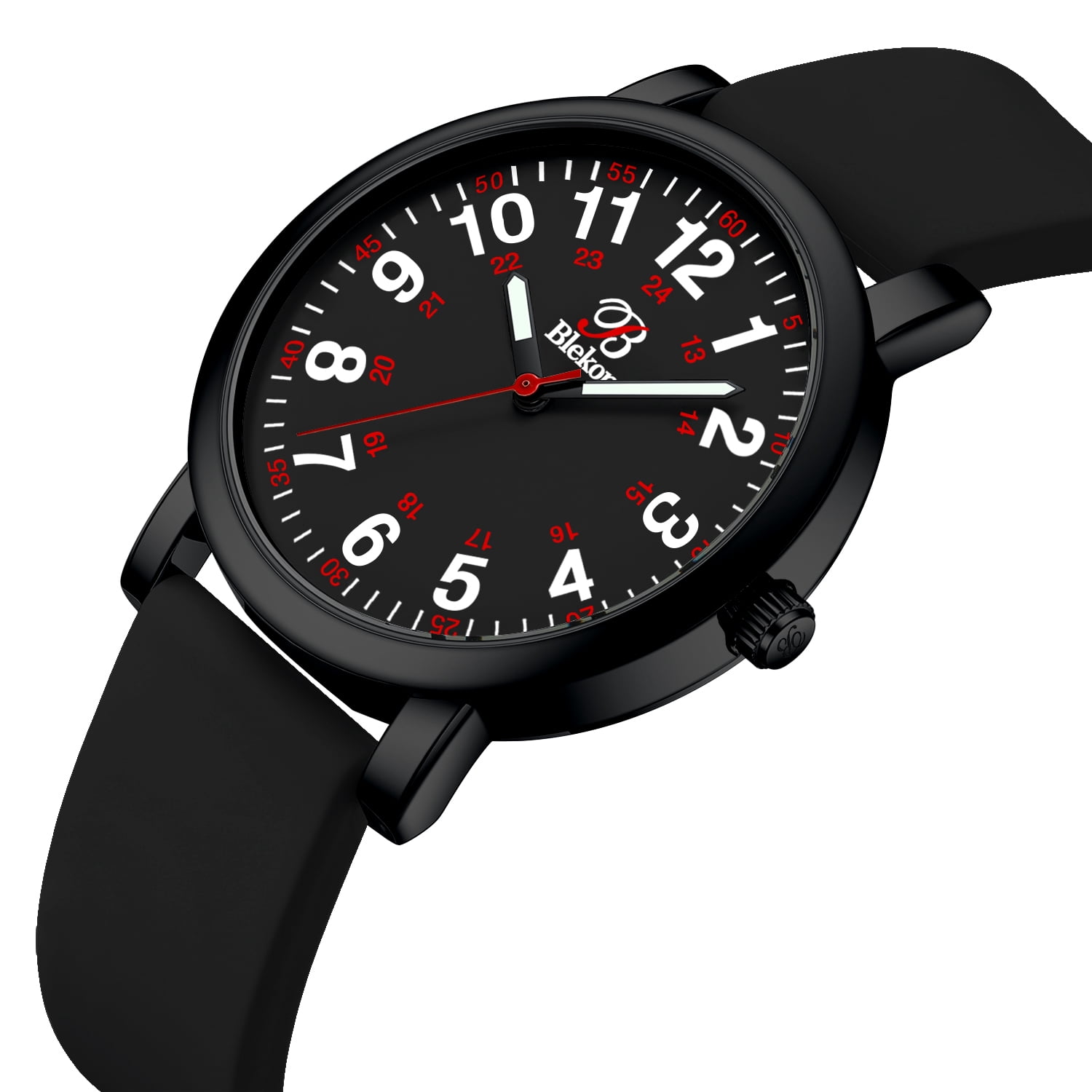 Blekon Original Women’s Medical Watch for Students – Black Silicone Band, Water Resistant
