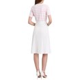 thumbnail image 3 of Vestido de suéter a rayas para mujer INSPIRE CHIC, vestido de punto de manga corta con vuelo para el verano 2025, 2XL, rosa claro, 3 of 5