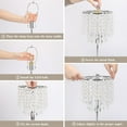 thumbnail image 5 of Crystal Table Lamp Set of 2 Touch Control, Crystal Lamps with USB Ports Elegant Shade Bedside Lamp Silver, Dimmable Touch Table Lamp for Nightstand Bedroom Living Room, 4W LED Bulb Included, 5 of 6