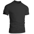 thumbnail image 3 of Men's Detachable Magnetic Shirt, Mock Turtleneck Short Sleeve Athletic Undershirt, Quick Dry Base Layer Top for Gym Workout Black, 3 of 4