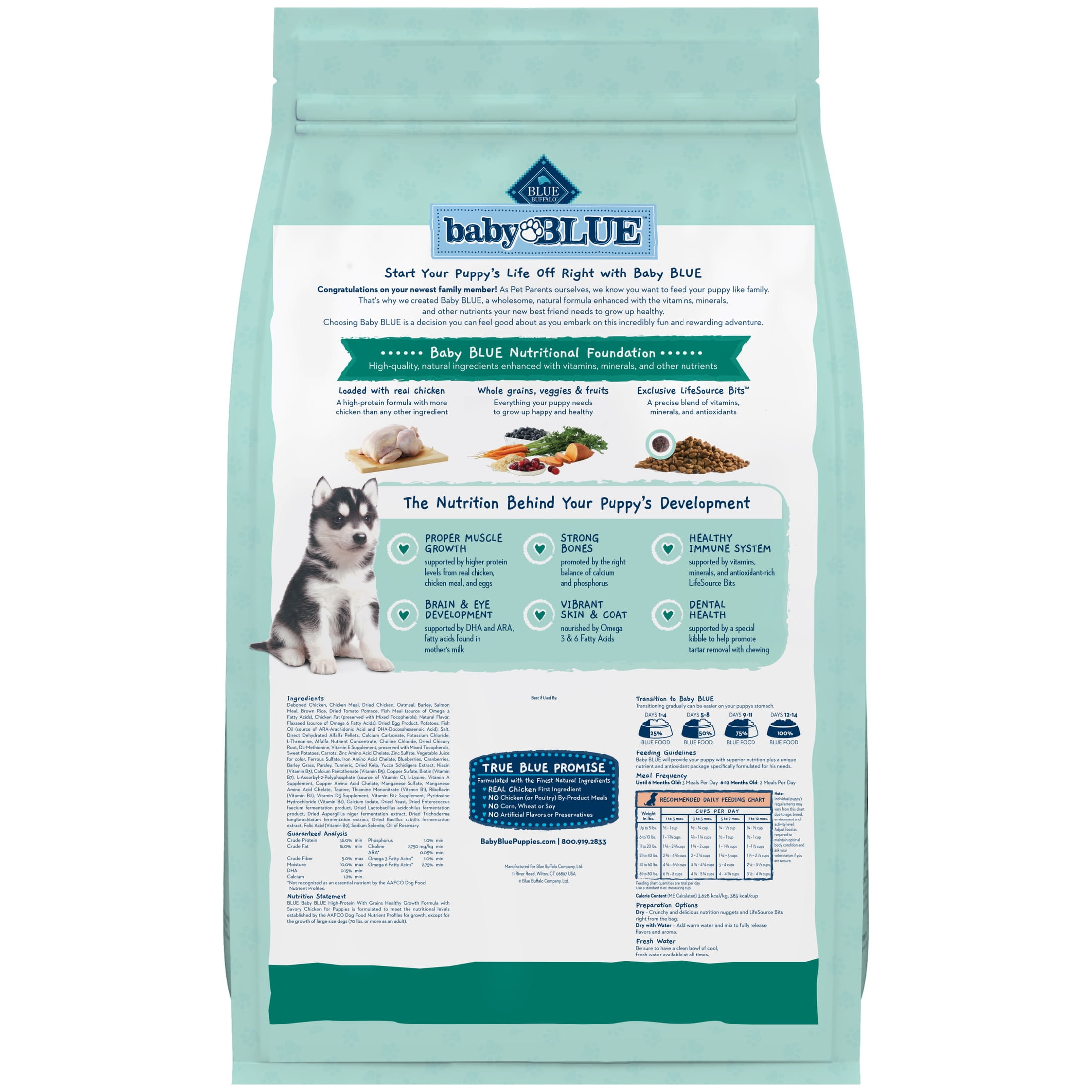 Blue Buffalo Baby BLUE Healthy Growth Puppy Dry Food, High-Protein Chicken, 20-lb Bag