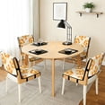 thumbnail image 3 of TSOVTHRID Honeycomb Yellow Print Quilted Dining Chair Cushion Cover Upholstered Adjustable Chair Seat Covers Stretchy Soft Seat Slipcovers for Home, Restaurant, Set of 1, 3 of 7