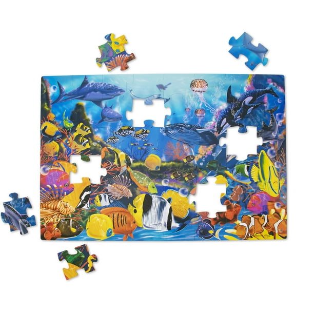 Melissa & Doug Underwater Ocean Floor Puzzle (48 pcs, 2 x 3 feet ...