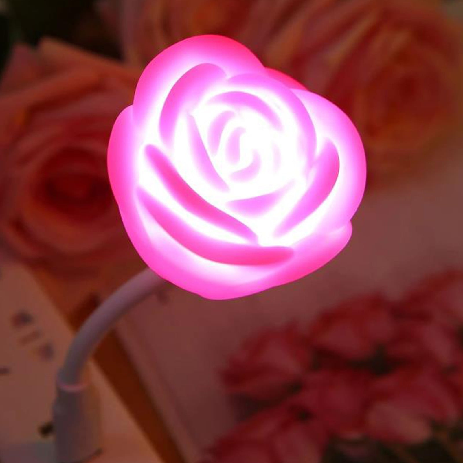 Lovely Bright top Pink Rose LED Night Light Romantic Room Wall Decoration