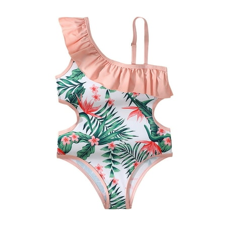 

Girls One-Piece Swimsuit Sport Prints Bikini Set Bathing Suit Size 4 Years-10 Years