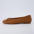 thumbnail image 3 of Cushionaire Audrey Woven Ballet Flats for Women | Round Closed Toe Dress Shoes, Bow Accent, Vegan Leather Upper, Comfortable Cushioned Footbed, Office Work Flat, 3 of 7