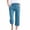 Dark Blue, variant on Plus Size Capris for Women Casual Cotton Linen Crop Pants Elastic Waist Drawstring Straight Leg Pants with Pockets Gray 4XL