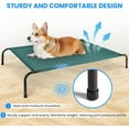 thumbnail image 2 of YEXJ Cooling Elevated Dog Bed, Raised Portable Dog Cots Beds No-Slip Feet Durable Portable Indoor & Outdoor Pet Hammock Bed, 49x31.5x8 Inch, Green, 2 of 8