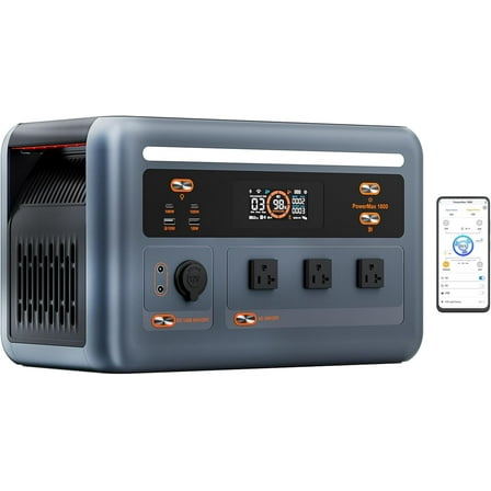 OSCAL Solar Generator PowerMax 1800 (2025 New), 1024Wh LiFePO4 Battery Generator with 3 AC Outlets (3200W Surge), 700W AC Charging & 800W Solar Charging, APP Control Power Station for Home Backup