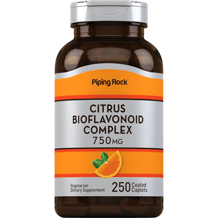 Citrus Bioflavonoids Complex | 750 mg | 250 Caplets | Gluten Free Supplement | by Piping Rock