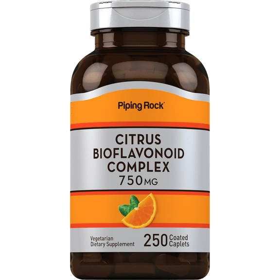 Citrus Bioflavonoids Complex | 750 mg | 250 Caplets | Gluten Free Supplement | by Piping Rock