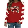 thumbnail image 5 of Gifts under $15 Aueoeo Womens Merry Christmas Sweatshirt Graphic Print Shirt Long Sleeve Xmas Gift Party Pullover Tops Red X-Large, 5 of 5