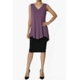 thumbnail image 6 of Women's PLUS Essentials Luxe Jersey Tunic V-Neck Relaxed Fit Sleeveless Top, 6 of 7