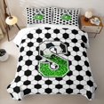 thumbnail image 2 of Erosebridal Gradient Green Letter Monogrammed S Bed Spread Queen for Teens,Sport Soccer Hexagon Queen Coverlet Set for Boys Girls, 2 of 7