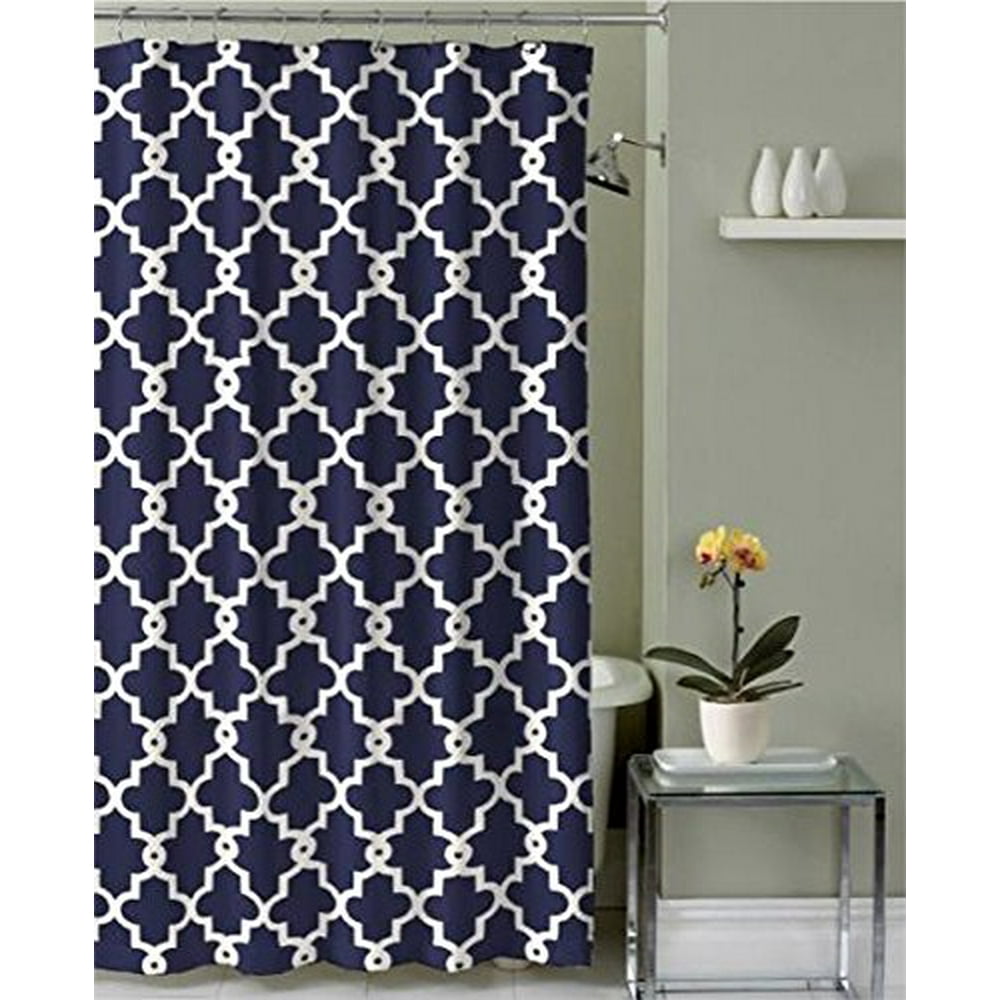 Geometric Patterned Shower Curtain 72inch By 72inch NAVY Walmart