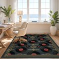 thumbnail image 3 of Design&I 5'x7' Ultra Soft Area Rug, Record Retro Disc Concentric Groove Border Soundwave Music Cd Vinyl Playful None Fluffy Washable Non Shedding for Bedroom Living Room Home Office, 3 of 7