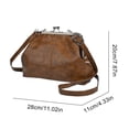 thumbnail image 2 of HUISZJ PU Leather Shoulder Bag, Large Capacity Shoulder Bag with Adjustable Strap, Kiss Lock Crossbody Bag for Travel Shopping Work (Brown), 2 of 6