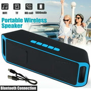 Blue, hand Portable Stereo Bluetooth Speaker Wireless Waterproof Outdoor w/battery, USB charging, MP3/TF/FM Radio