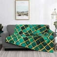 thumbnail image 5 of KLL Green Mosaic Glass Print Fleece Throw Blanket, Horizontal Fleece Bedding Cute Soft Blankets Comfy Fleece Flannel Plush Home Decor for Couch & Bed -50"x40", 5 of 9
