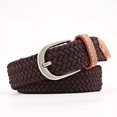 thumbnail image 1 of Cinturón de lona unisex Cinturón elástico fino de lona Cinturón de lona tejido para estudiantes jóvenes, 1 of 6