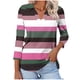 thumbnail image 1 of Camiseta de Solapa de Cuello en V de la Manga Superior de 3/4 de las Mujeres, Uso Diario Cómodo Casual, 1 of 5