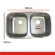 thumbnail image 3 of Tarja Doble de Submontar CNX para Cocina Acero Inoxidable, 3 of 4