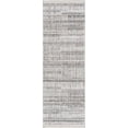 thumbnail image 3 of Hauteloom Silanga Farmhouse Living Room Bedroom Modern Striped Moroccan Runner Rug - Soft Shaggy High Low Carpet - High Pile - Bohemian, Boho - Gray, Beige, Cream - 2'7" x 7'3", 3 of 17
