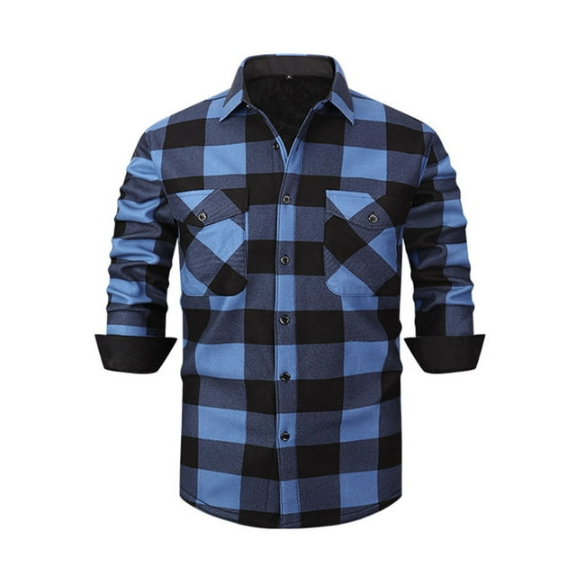Chemise à Carreaux pour Hommes, Chemise Décontractée à Carreaux avec Polaire, Patchwork, Col Rabattu, Fermeture à Boutons, Manches Longues, Chemises Chaudes Décontractées pour Hommes