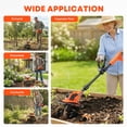 thumbnail image 4 of Tanbaby Cordless Electric Tiller, 360RPM Garden Tiller Cultivator, Battery Powered Rototiller with 2 * 4.0Ah Batteries, 9" Width, 6.7" Depth for Weeding, Gardening & Soil Cultivation, 4 of 10