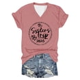 thumbnail image 4 of Telankuip 2026 Sisters Trip T-Shirts for Women Loose Fit V-Neck Short Sleeve Graphic Tees Summer Beach Vacation Travel Comfort Breathable Casual Tops with Letter Printed Design Pink XL, 4 of 4