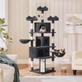 thumbnail image 3 of YEXJ Large Cat Tree Tower for Large Cats, 76.5in Multi-Level Cat Tower with 3 Condos & Perches, 9 Scratching Posts and 2 Baskets, Cat Climbing Tree for Indoor Cats, Black, 3 of 9
