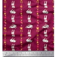 thumbnail image 1 of Soimoi Cotton Poplin Fabric Floral,Bird & Bunny Kids Print Fabric by Yard 56 Inch Wide, 1 of 1