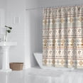 thumbnail image 2 of Brown Geometric Triangle Diamond Pattern Shower Curtain 72"x84" ,Bathroom Decorative Shower Curtains Set with 12 Hooks,Modern Waterproof Washable Shower Curtain, 2 of 6