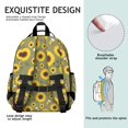 thumbnail image 5 of Sunflower and Bee Green Pattern Cute School Backpack Bag for School with Padded Back and Adjustable Shoulder Straps 15.25"x11.5"x5.25", 5 of 5