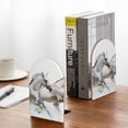 thumbnail image 5 of Lsque Running White Horses Printed Wood Bookends,Non-Skid Bookend for Shelves,Heavy Duty Support Bookends,Non-Slip Foam Pads for Office, Home, and Library,1 Pair, 5 of 8