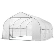 Biltek 11' x 10' x 7' Large Greenhouse Gardening Plant Portable Hot House Walk-In Tunnel Tent, White