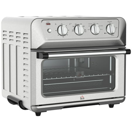 

HOMCOM Air Fryer Toaster Oven 21QT 7-In-1 Convection Oven Countertop Warm Broil Toast Bake and Air Fry 4 Accessories Included 1800W Stainless Steel Finish