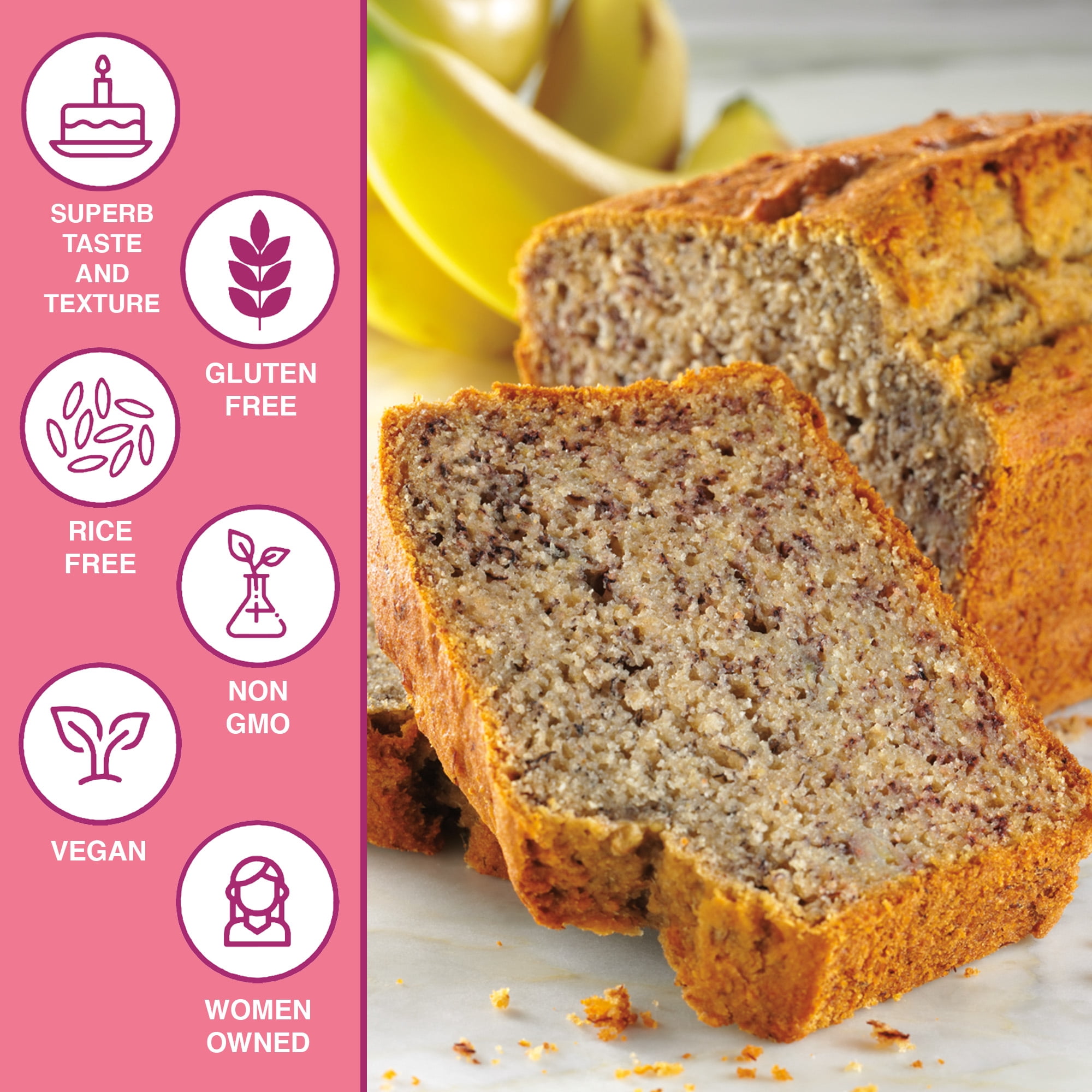 XO Baking Co. Verified Non-GMO & Gluten Free Banana Bread Mix, 10.3 oz Box