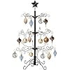 Wrought Iron Ornament Display Christmas Tree w/Easy Assembly and Stand - Gold