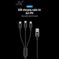 thumbnail image 3 of Cable De Carga 3 En 1 Compatible Con Dji Fpv 1.2M Nylon Usb A Cables Tipo C Cable De Carga Del Controlador De Drones Cateissary EL016243-00, 3 of 5