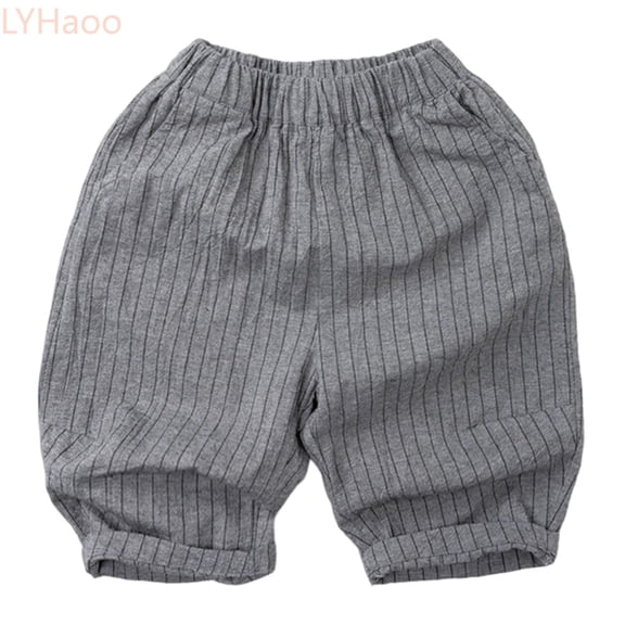 LYHaoo Boys Casual Pants Thin Breathable Vertical Design Comfortable Kids Trousers Style Lightweight School Pants for Boys(Gray)
