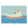 thumbnail image 1 of Cartoon Cutting Board, Summer Season Cartoon Llama with Hat on an Inflatable Tube with Coconut Cocktail, Decorative Tempered Glass Cutting and Serving Board, in 3 Sizes, by Ambesonne, 1 of 2