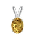 thumbnail image 2 of Mauli Jewels Engagement Necklace for Women 0.75 Carat Oval Citrine Pendant 4-prong 14k White Gold|Silver Chain, 2 of 4