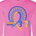 thumbnail image 4 of Inktastic 3-21 World Down Syndrome Day Blue and Yellow Rainbow Ribbon Long Sleeve T-Shirt, 4 of 5