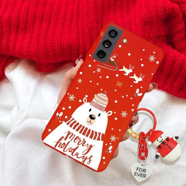 Christmas Reindeer Santa Claus Key Chain Case For iPhone 15 Pro Max 15 Pro For iPhone 15 Plus Hat Tree Snowman Tpu Cover