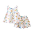 thumbnail image 4 of NAISIBABY Girls Outfit Sets, Cute Graphic Tank Tops and Shorts 2-Piece Summer Casual Cute Clothing Sets Beige 5T, 4 of 7