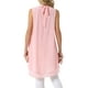 thumbnail image 3 of INSPIRAR CHIC Blusas de Chifón para Mujeres con Cuello Alto Sin Mangas y Espalda Atada, Camiseta de Verano con Dobladillo Alto-Bajo XL Rosa, 3 of 6