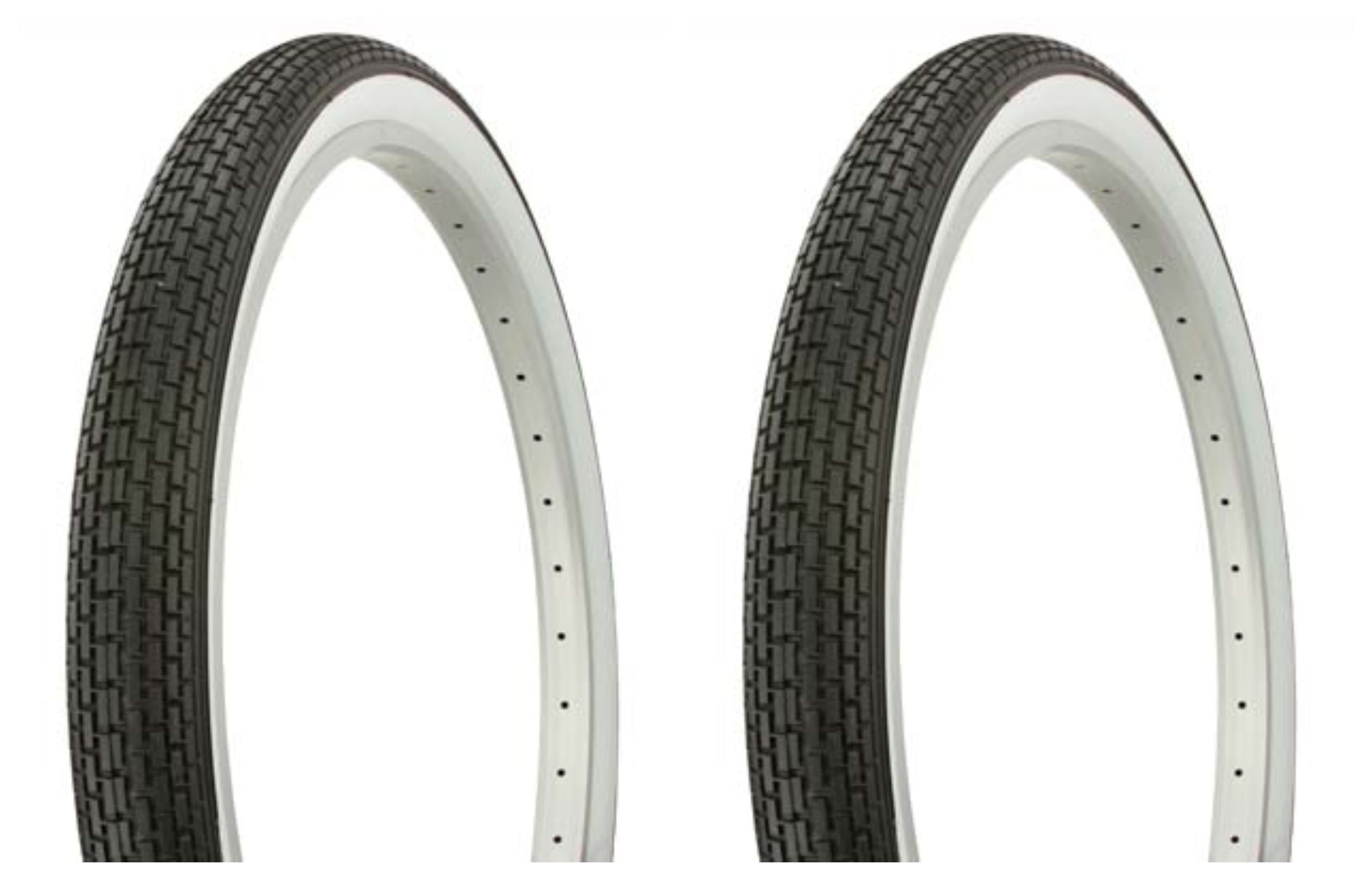 1PAIR Duro Bicycle Tires & Tubes 20" x 2.125" Black/WHITE Side Wall BMX COMPP 3 