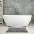 thumbnail image 5 of Unique Bargains Chenille Bathroom Rugs Non-Slip Bath Rugs Plain Washable Soft Shower Mat Gray 16" x 24", 5 of 6