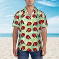 thumbnail image 4 of Daiia Red Ladybugs And Leaf Hawaiian Shirt for Men Gentle Cotton Regular Short Sleeve Casual-Medium, 4 of 9